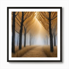 Foggy Path Art Print