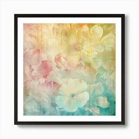 Abstract Background With Flowers Photo Art Print