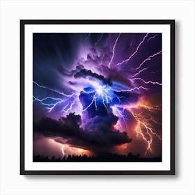 Lightning In The Sky Art Print