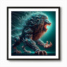 Cyber Lion Art Print