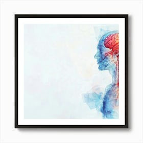 Human Head And Brain Art Print