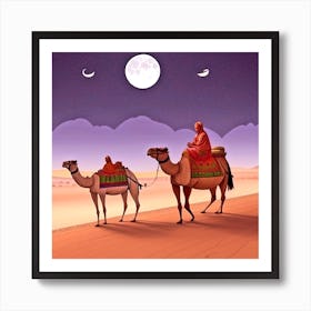 Camels In The Desert 31 Art Print