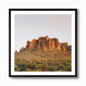 Lost Dutchman Mountains Square Art Print