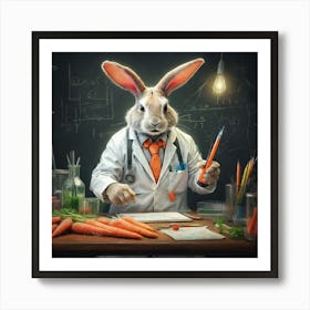 Rabbit In A Lab Coat Art Print