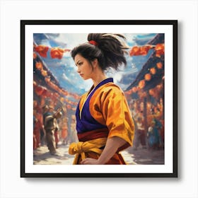 Asian Girl In Kimono Poster