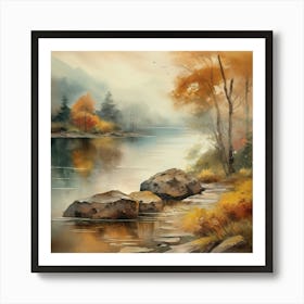 Autumn By The River 2 Art Print