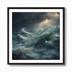 A Stormy Sea, optimistic painting Art Print