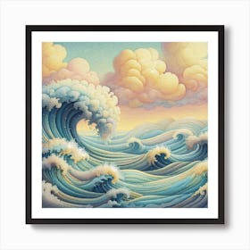 Sea waves 2 Art Print