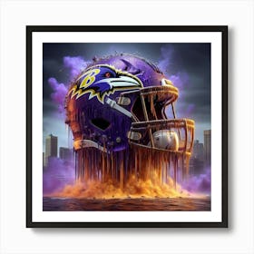 Baltimore Ravens Helmet 1 Art Print