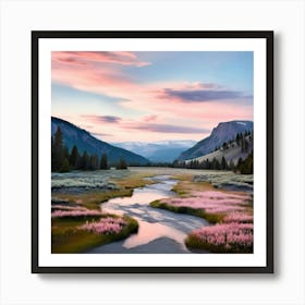 Landscape Yellowstone National Park Art Print