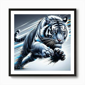 White Tiger Running 1 Art Print