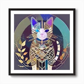 Spiritual cat modern 1 Art Print