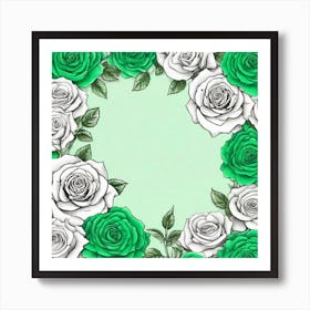 Green Roses 19 Art Print