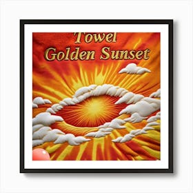 Towel design Golden sunset Art Print