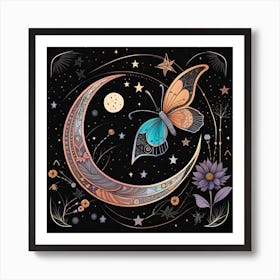 Spirit zodiac Gemini butterfly Art Print