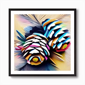 Colorful Pine Cones Abstract Art Print