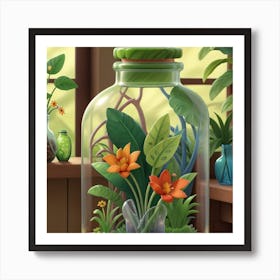 Jar Of Flowers Art Print