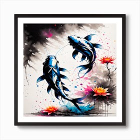 Koi Fish Painting Art Print