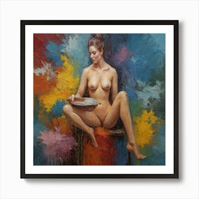 Nude Woman With A Bowl Art Print