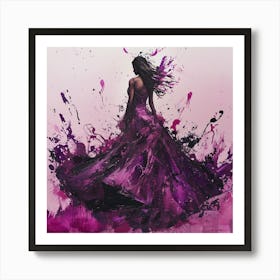 Girl In A Purple Dress 1 Art Print