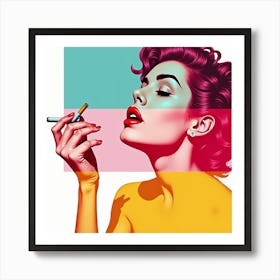 Woman Smoking A Cigarette Art Print