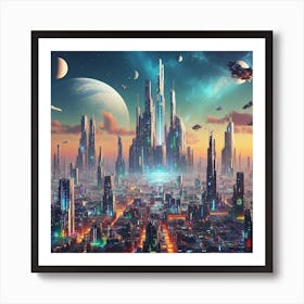 Futuristic City 69 Art Print