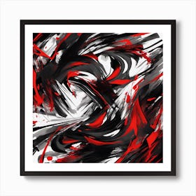 Black and red abstract Painting Art Print