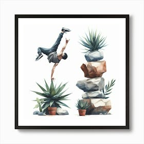 Acrobatic rock and roll Art Print