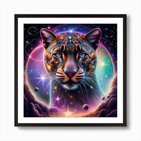 Psychedelic Cat Print  Art Print