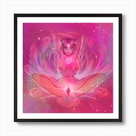 Lotus spiritual woman Art Print