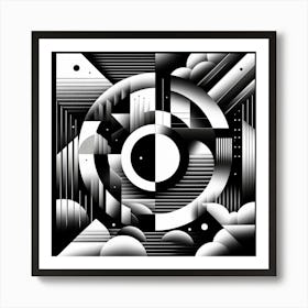 Abstract Black And White Painting 1 Art Print