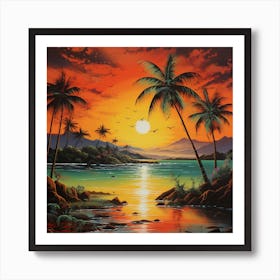 Tropical Sunset Art Print