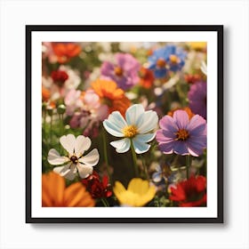 Cosmos Flowers Art Print