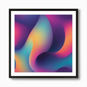 A smooth abstract gradient with vibrant colors transitioning seamlessly from one shade to another. The artwork should be modern, minimalistic, and visually striking, with an emphasis on color harmony 3 Art Print