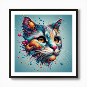 Abstract Cat Painting 1 Art Print