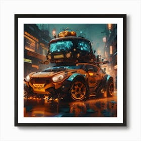 Pumpkin Car (Cyberpunk37) Art Print