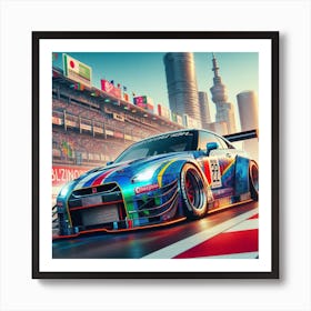 Japanese style race car Art Print