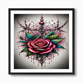 Rose Tattoo Designs 2 Art Print