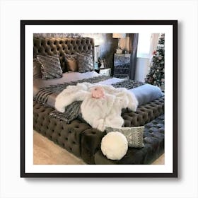 Bedroom Decorated For Christmas Art Print