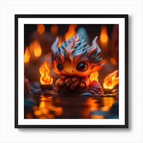 Kawaii Dragon Art Print