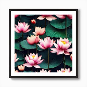 Lotus Flower Wallpaper 12 Art Print