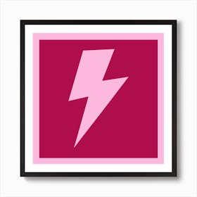 Lightning Bolt Raspberry and Pink Art Print