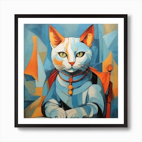 Cat In Picasso Style Art Print