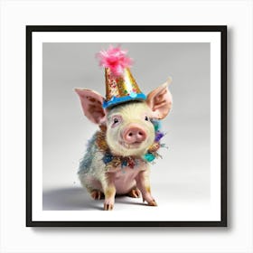 Pig In A Party Hat 2 Art Print