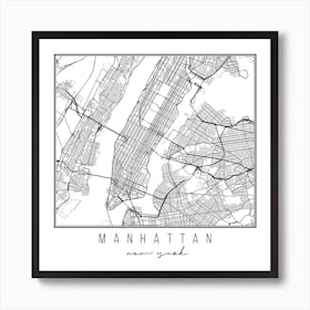 Manhattan New York Street Map Art Print
