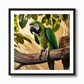 Parrot Perched On A Branch Art Print