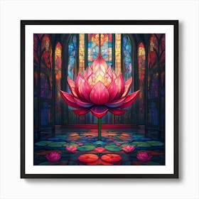 Flowers Stained Glass Sublimation 1 Art Print