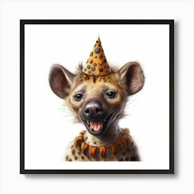 Hyena Birthday Hat Art Print