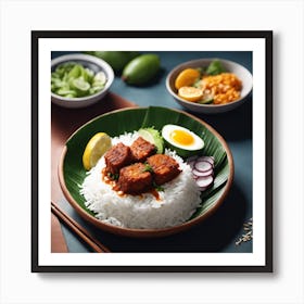 Savoring Tradition: A Plate of Nasi Lemak Art Print