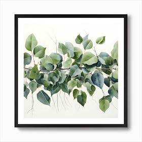 Elegant Eucalyptus Beautiful Leaf Art Art Print